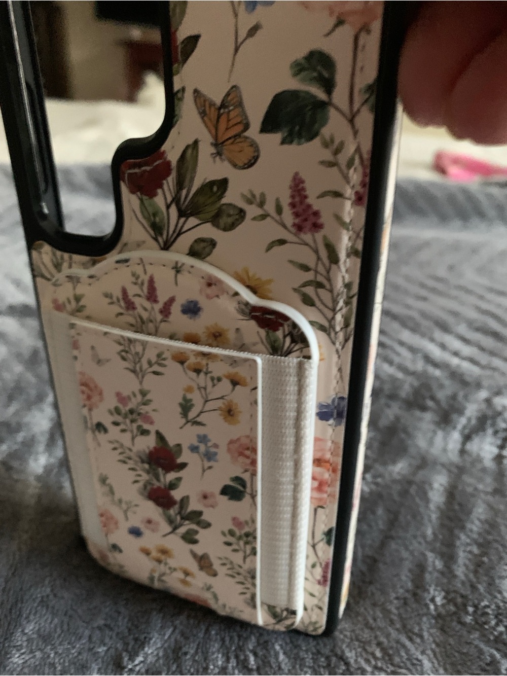 Samsung Galaxy S25 Ultra Cream Floral Phone Case & Magnetic Card Holder NEW! - Picture 4 of 8